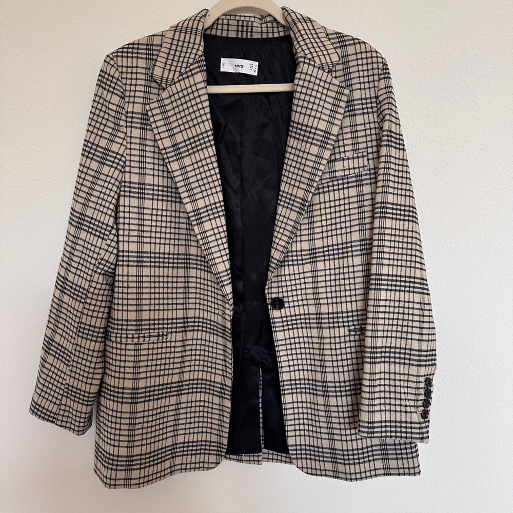 Oversized Mango MNG Plaid Women's Blazer Jacket S/M